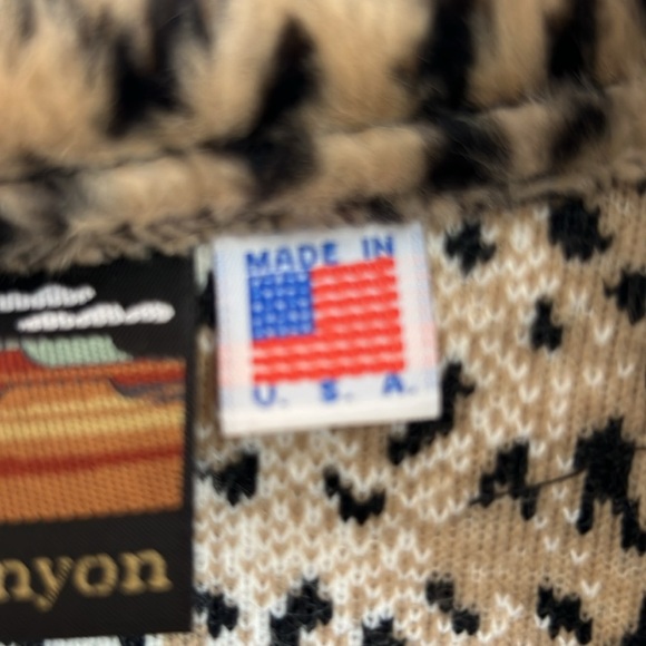 Vintage Cobblestone Canyon Faux Fur Leopard Cheetah Print Vest Size M - Picture 7 of 9